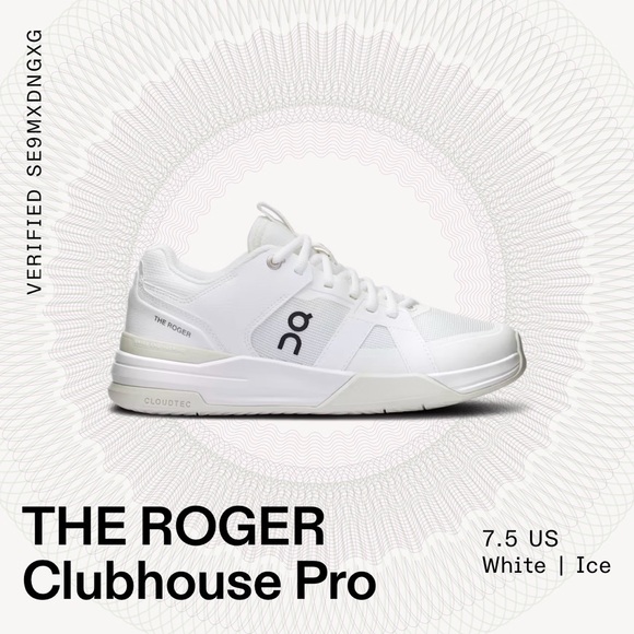 On Running The Roger Clubhouse Pro Men’s Athletic Shoes — White/Ice
